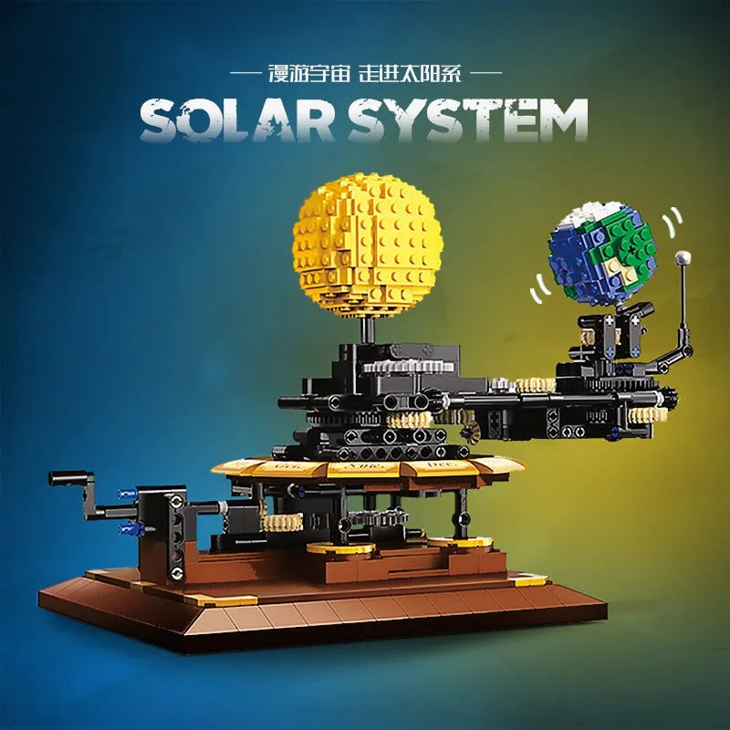 Building Blocks MOC The Solar System Earth Sun Clock Bricks Toys Construction Set Toys - 3