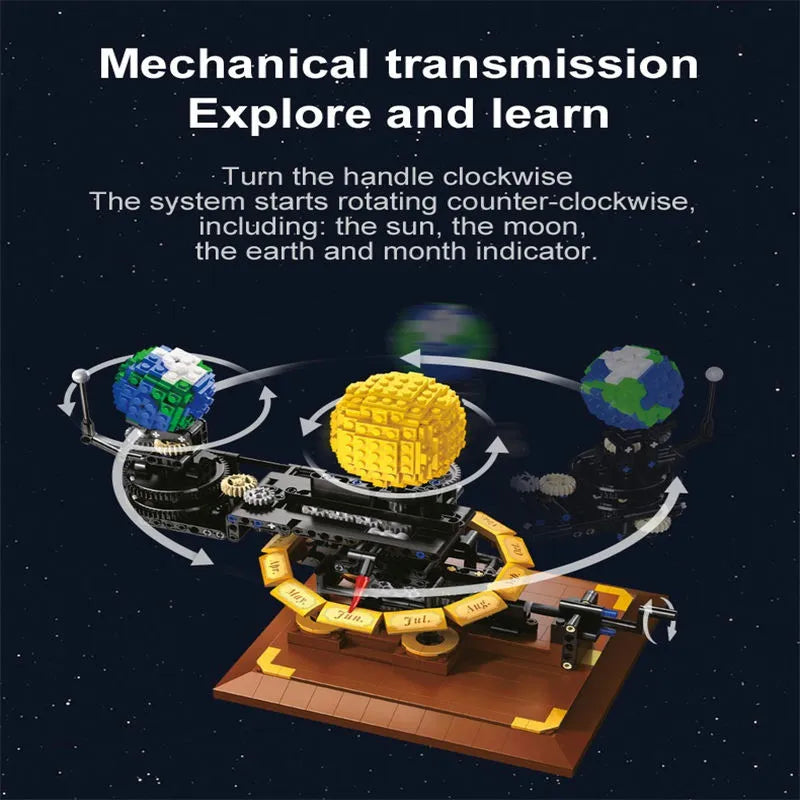 Building Blocks MOC The Solar System Earth Sun Clock Bricks Toys - 21