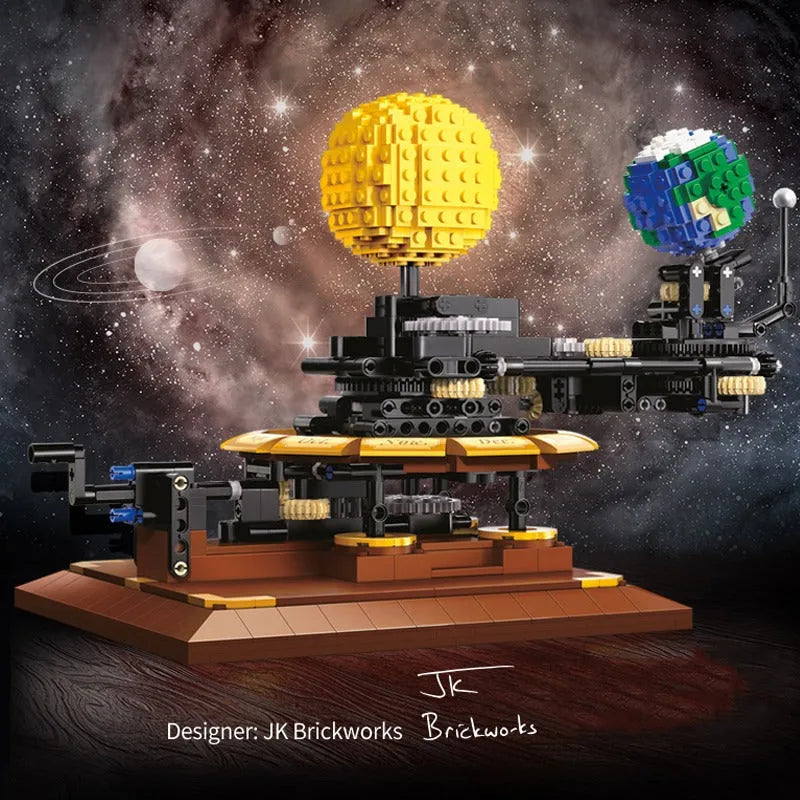 Building Blocks MOC The Solar System Earth Sun Clock Bricks Toys - 4