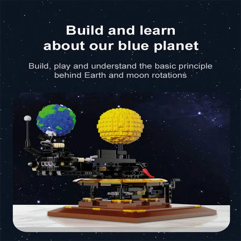Building Blocks MOC The Solar System Earth Sun Clock Bricks Toys Construction Set Toys - 18
