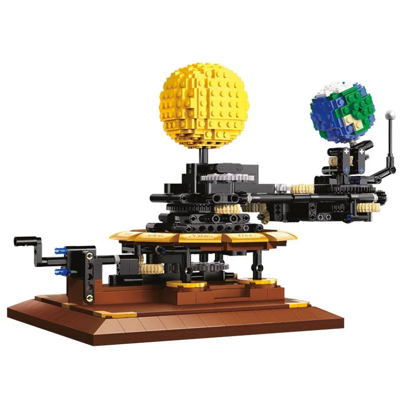 Building Blocks MOC The Solar System Earth Sun Clock Bricks Toys - 1