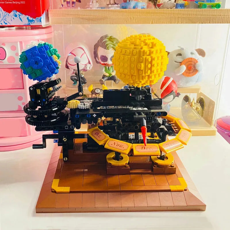 Building Blocks MOC The Solar System Earth Sun Clock Bricks Toys Construction Set Toys - 7