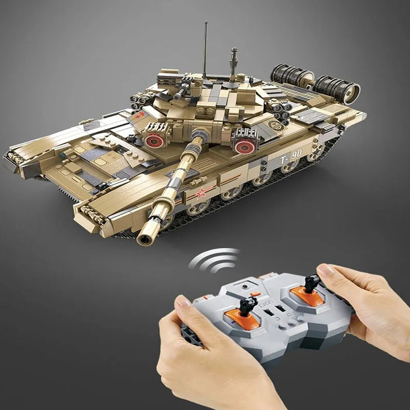 Building Blocks MOC WW2 Motorized RC T90 Main Battle Tank Bricks Toys C61003 - 8