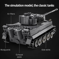 Thumbnail for Building Blocks MOC WW2 Motorized RC Tiger Battle Tank Bricks Toy Construction Set Toys - 5