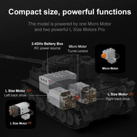 Thumbnail for Building Blocks MOC WW2 Motorized RC Tiger Battle Tank Bricks Toy Construction Set Toys - 7