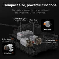 Thumbnail for Building Blocks MOC WW2 Motorized RC Tiger Battle Tank Bricks Toy - 7
