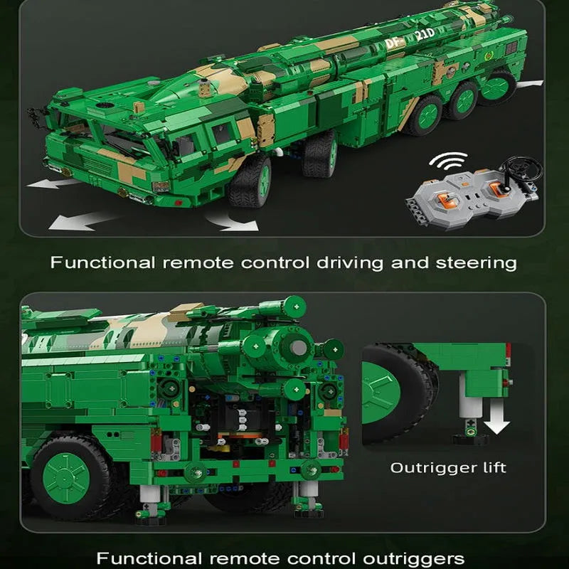 Building Blocks Motorized RC Anti Ship Ballistic Missile Vehicle DF-21D Bricks Toys Construction Set Toys - 22