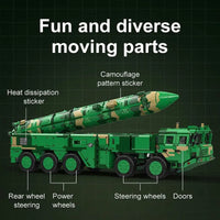 Thumbnail for Building Blocks Motorized RC Anti Ship Ballistic Missile Vehicle DF-21D Bricks Toys Construction Set Toys - 15