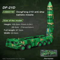 Thumbnail for Building Blocks Motorized RC Anti Ship Ballistic Missile Vehicle DF - 21D Bricks Toys - 10