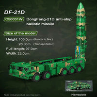 Thumbnail for Building Blocks Motorized RC Anti Ship Ballistic Missile Vehicle DF-21D Bricks Toys Construction Set Toys - 10