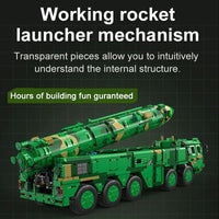 Thumbnail for Building Blocks Motorized RC Anti Ship Ballistic Missile Vehicle DF - 21D Bricks Toys - 11