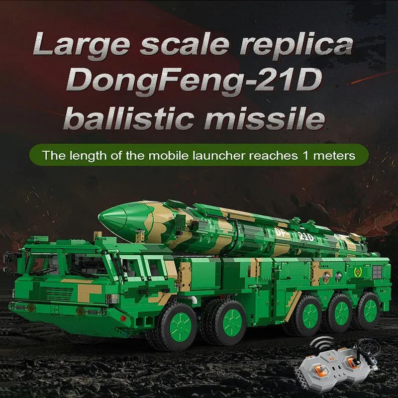 Building Blocks Motorized RC Anti Ship Ballistic Missile Vehicle DF-21D Bricks Toys Construction Set Toys - 8