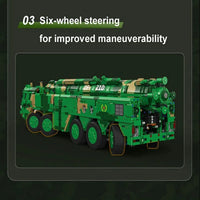 Thumbnail for Building Blocks Motorized RC Anti Ship Ballistic Missile Vehicle DF-21D Bricks Toys Construction Set Toys - 19