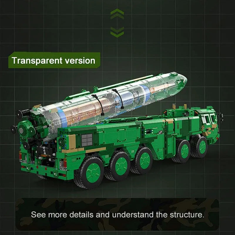 Building Blocks Motorized RC Anti Ship Ballistic Missile Vehicle DF-21D Bricks Toys Construction Set Toys - 12
