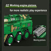 Thumbnail for Building Blocks Motorized RC Anti Ship Ballistic Missile Vehicle DF - 21D Bricks Toys - 18