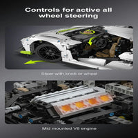Thumbnail for Building Blocks Tech Expert MOC 61048 Supercar Racing Sports Car Bricks Toy - 14
