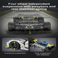 Thumbnail for Building Blocks Tech Expert MOC 61048 Supercar Racing Sports Car Bricks Toy - 16