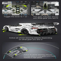 Thumbnail for Building Blocks Tech Expert MOC 61048 Supercar Racing Sports Car Bricks Toy - 10