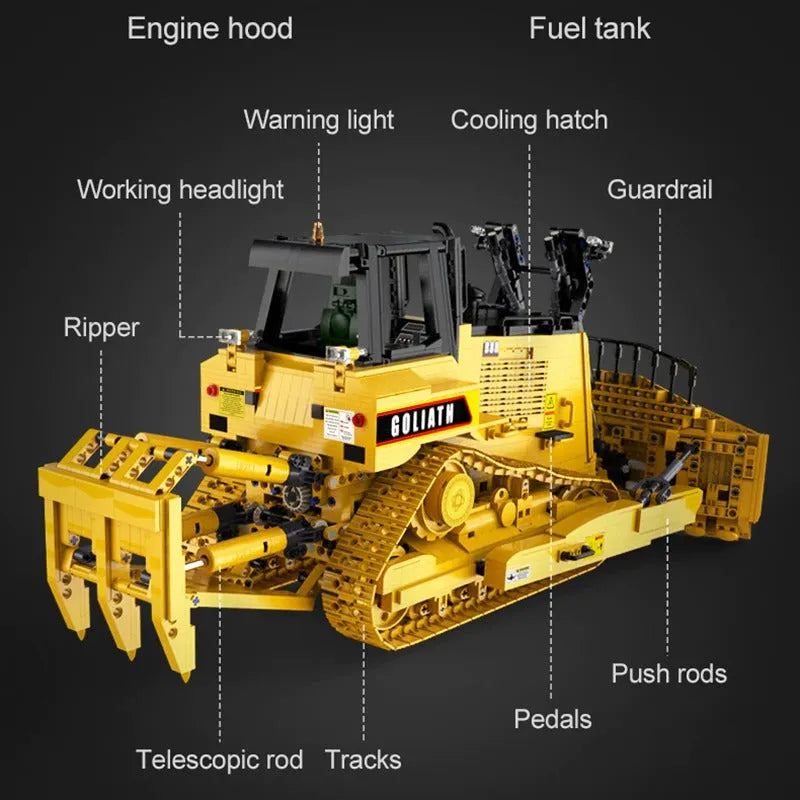 Building Blocks Tech Expert MOC RC Heavy Bulldozer Truck Bricks Toy - 6