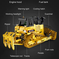 Thumbnail for Building Blocks Tech Expert MOC RC Heavy Bulldozer Truck Bricks Toy - 6