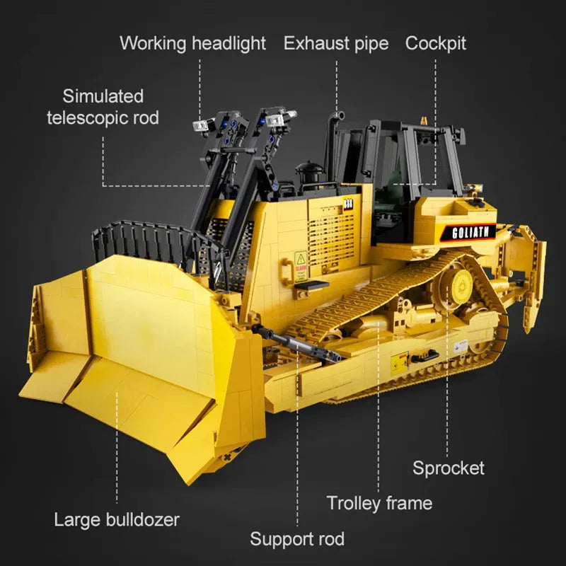 Building Blocks Tech Expert MOC RC Heavy Bulldozer Truck Bricks Toy - 7