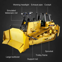 Thumbnail for Building Blocks Tech Expert MOC RC Heavy Bulldozer Truck Bricks Toy - 7