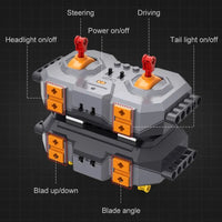 Thumbnail for Building Blocks Tech Expert MOC RC Heavy Bulldozer Truck Bricks Toy - 4