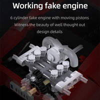 Thumbnail for Building Blocks Tech MOC 61045 Porsche 911 Super Racing Car Bricks Toys Construction Set Toys - 12