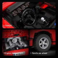 Thumbnail for Building Blocks Tech MOC 61045 Porsche 911 Super Racing Car Bricks Toys Construction Set Toys - 6