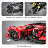 Thumbnail for Building Blocks Tech MOC C63005 Super APE Racing Hyper Car Bricks Toy - 6