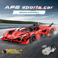 Thumbnail for Building Blocks Tech MOC C63005 Super APE Racing Hyper Car Bricks Toy - 2