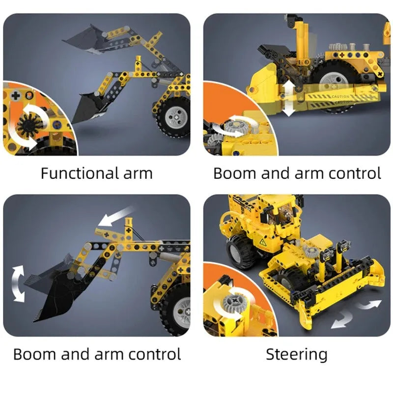 Building Blocks Tech MOC City Wheel Loader Bulldozer Bricks Toys C65004 Construction Set Toys - 4