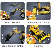 Thumbnail for Building Blocks Tech MOC City Wheel Loader Bulldozer Bricks Toys C65004 Construction Set Toys - 4