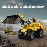 Thumbnail for Building Blocks Tech MOC City Wheel Loader Bulldozer Bricks Toys C65004 Construction Set Toys - 2
