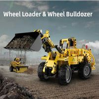 Thumbnail for Building Blocks Tech MOC City Wheel Loader Bulldozer Bricks Toys C65004 - 2