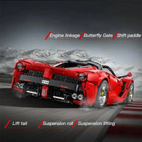 Thumbnail for Building Blocks Tech MOC Ferrari Laferrari Super Racing Hyper Car Bricks Toy Construction Set Toys - 3