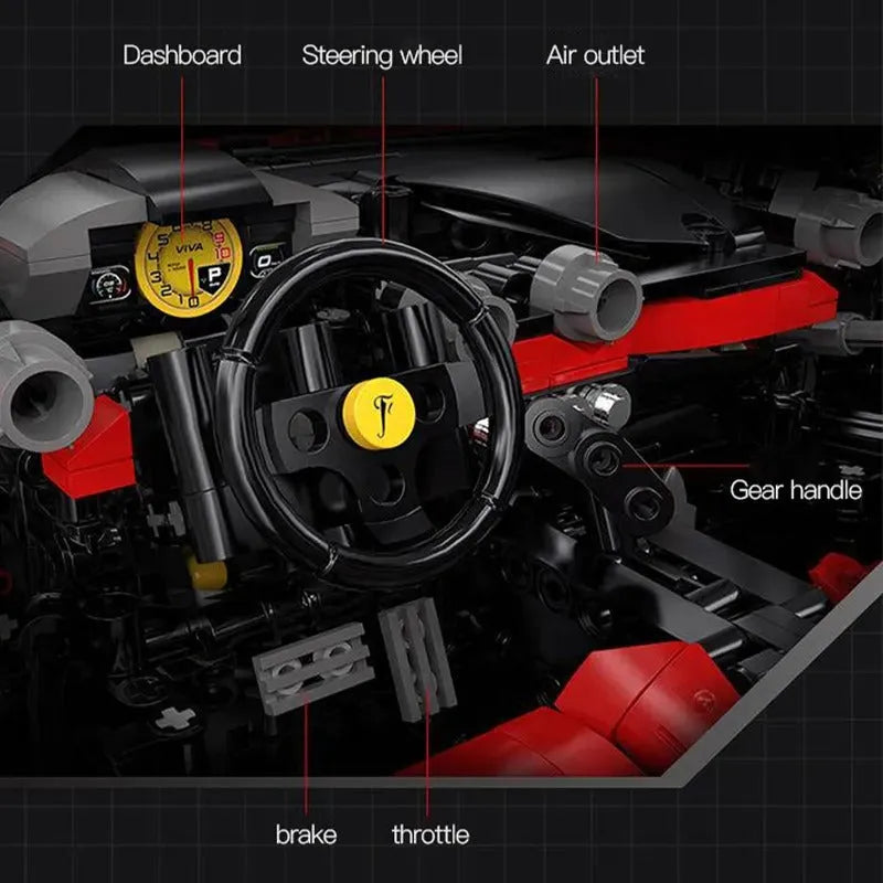 Building Blocks Tech MOC Ferrari Laferrari Super Racing Hyper Car Bricks Toy - 7
