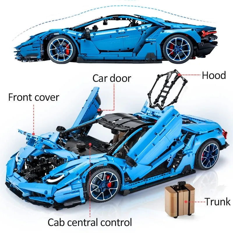 Building Blocks Tech MOC Lambo Centenario Hypercar Sports Car Bricks Toy Construction Set Toys - 3