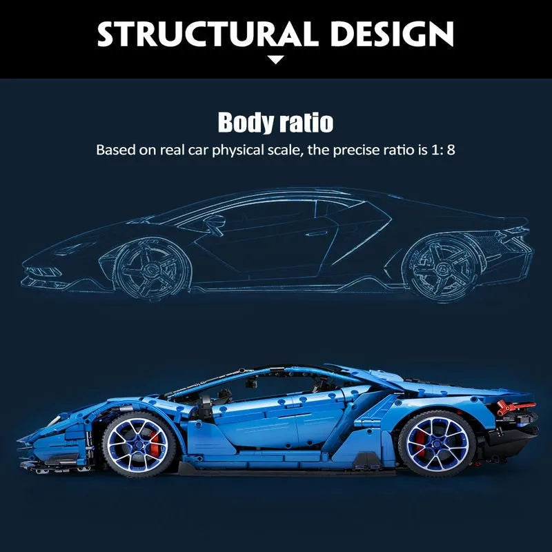 Building Blocks Tech MOC Lambo Centenario Hypercar Sports Car Bricks Toy Construction Set Toys - 5