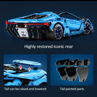 Thumbnail for Building Blocks Tech MOC Lambo Centenario Hypercar Sports Car Bricks Toy Construction Set Toys - 16