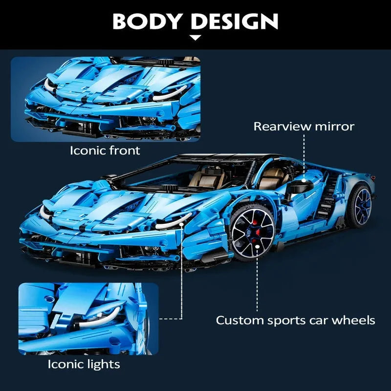 Building Blocks Tech MOC Lambo Centenario Hypercar Sports Car Bricks Toy Construction Set Toys - 7