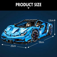 Thumbnail for Building Blocks Tech MOC Lambo Centenario Hypercar Sports Car Bricks Toy Construction Set Toys - 21