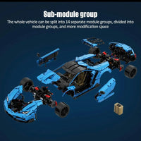Thumbnail for Building Blocks Tech MOC Lambo Centenario Hypercar Sports Car Bricks Toy Construction Set Toys - 15