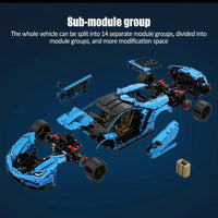 Thumbnail for Building Blocks Tech MOC Lambo Centenario Hypercar Sports Car Bricks Toy - 15