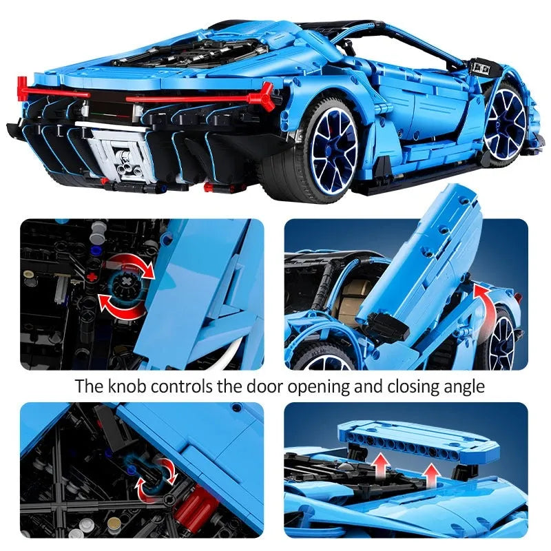 Building Blocks Tech MOC Lambo Centenario Hypercar Sports Car Bricks Toy Construction Set Toys - 6