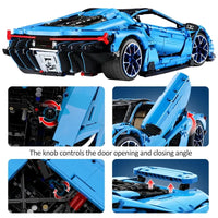 Thumbnail for Building Blocks Tech MOC Lambo Centenario Hypercar Sports Car Bricks Toy - 6