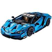 Thumbnail for Building Blocks Tech MOC Lambo Centenario Hypercar Sports Car Bricks Toy Construction Set Toys - 13