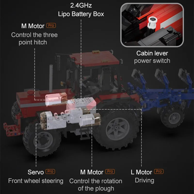 Building Blocks Tech MOC RC Motorized Tractor Truck Bricks Toy EU - 2