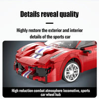 Thumbnail for Building Blocks Tech MOC Supercar RC Racing Car Bricks Toys C51072 Construction Set Toys - 9