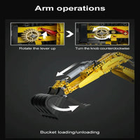 Thumbnail for Building Blocks Tech RC Motorized Functional Excavator Bricks Toy - 7